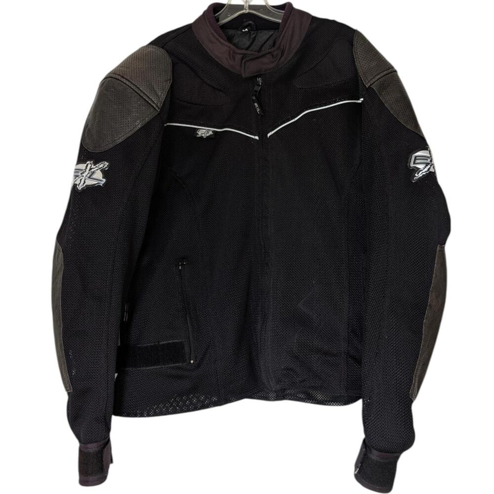 Xelement Motorcycle Jacket Mens‎ Medium Black Mesh CE Armor Mexdura Waterproof
